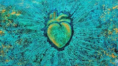Esta pintura lleva el nombre de “Corazón de jade”, una de las apasionadas obras de Alan.