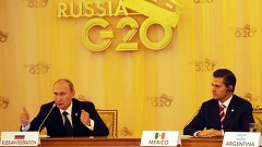 El presidente Enrique Peña Nieto, en la discusión en el seno del G20, en San Petesburgo, Rusia.