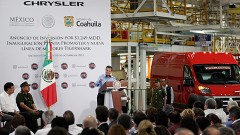 El presidente Enrique Peña Nieto inauguró la Planta de Ensamble Chrysler ProMaster en Coahuila, donde manifestó que México tiene gran futuro.