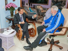 El presidente Enrique Peña Nieto y el comandante Fidel Castro dialogaron por casi una hora en la residencia del líder cubano.