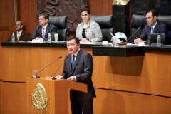 El secretario de Gobernación, Miguel Ángel Osorio Chong, compareció en el Senado como parte de la Glosa del Tercer Informe de Gobierno de Enrique Peña Nieto.