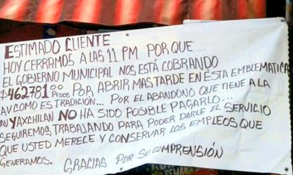 La Asociación de Comerciantes de la Avenida Yaxchilán acusó al gobierno local de amagar al empresariado de la zona centro.