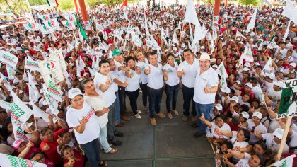 Un multitudinario cierre de campaña realizó Mauricio Góngora en tres municipios del sur del estado.