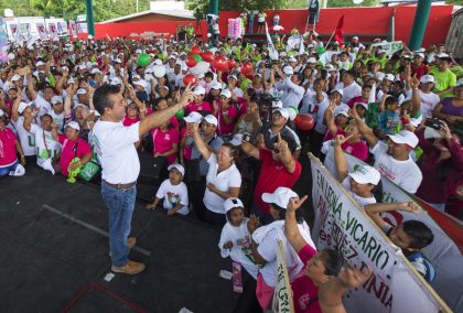 El candidato de la alianza Somos Quintana Roo, Mauricio Góngora Escalante, realizó el cierre de campaña en Tulum, Leona Vicario y Playa del Carmen.